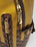 GOLD CHECKERED DRIPS  BACKPACK - GOLD